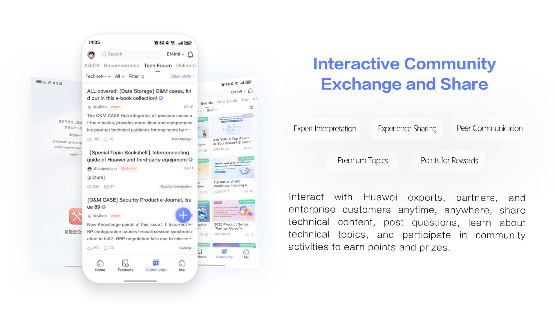 Huawei HiKnow app, one-stop project delivery, maintenance, product document, and community communication